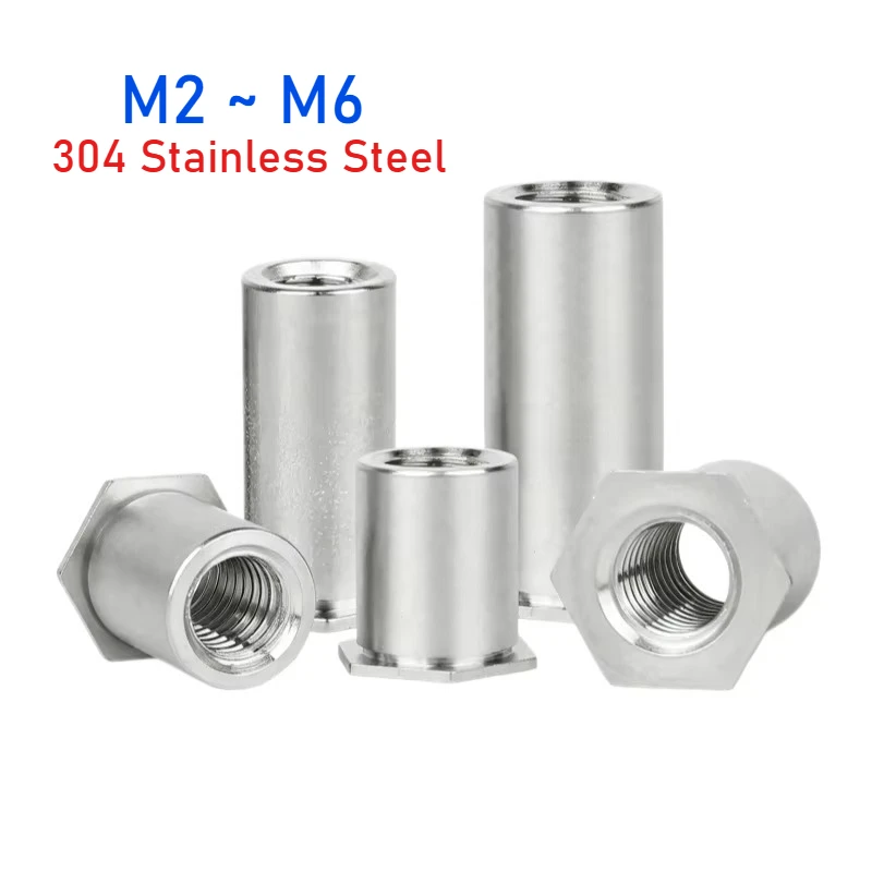 10/20/50pcs M2 M2.5 M3 M4 M5 M6 304 Stainless Steel Through Hole Hexagonal Rivet Self-Clinching Standoffs Bolt