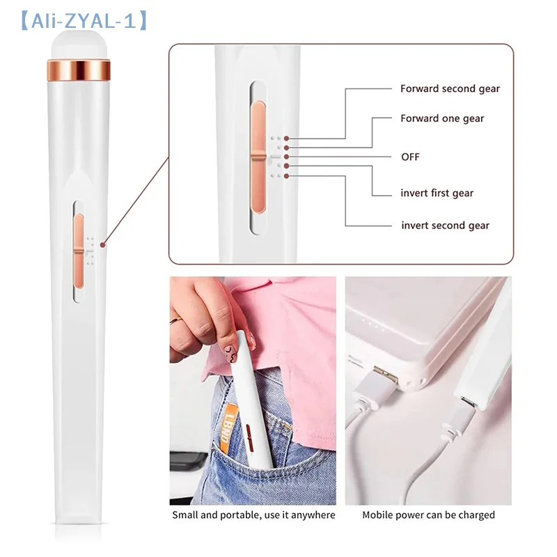 【ZYAL-1】네일 세트, 5 in 1 전기 네일 매니큐어 세트, 전문가용 전기 매니큐어 네일 기계 조명 포함