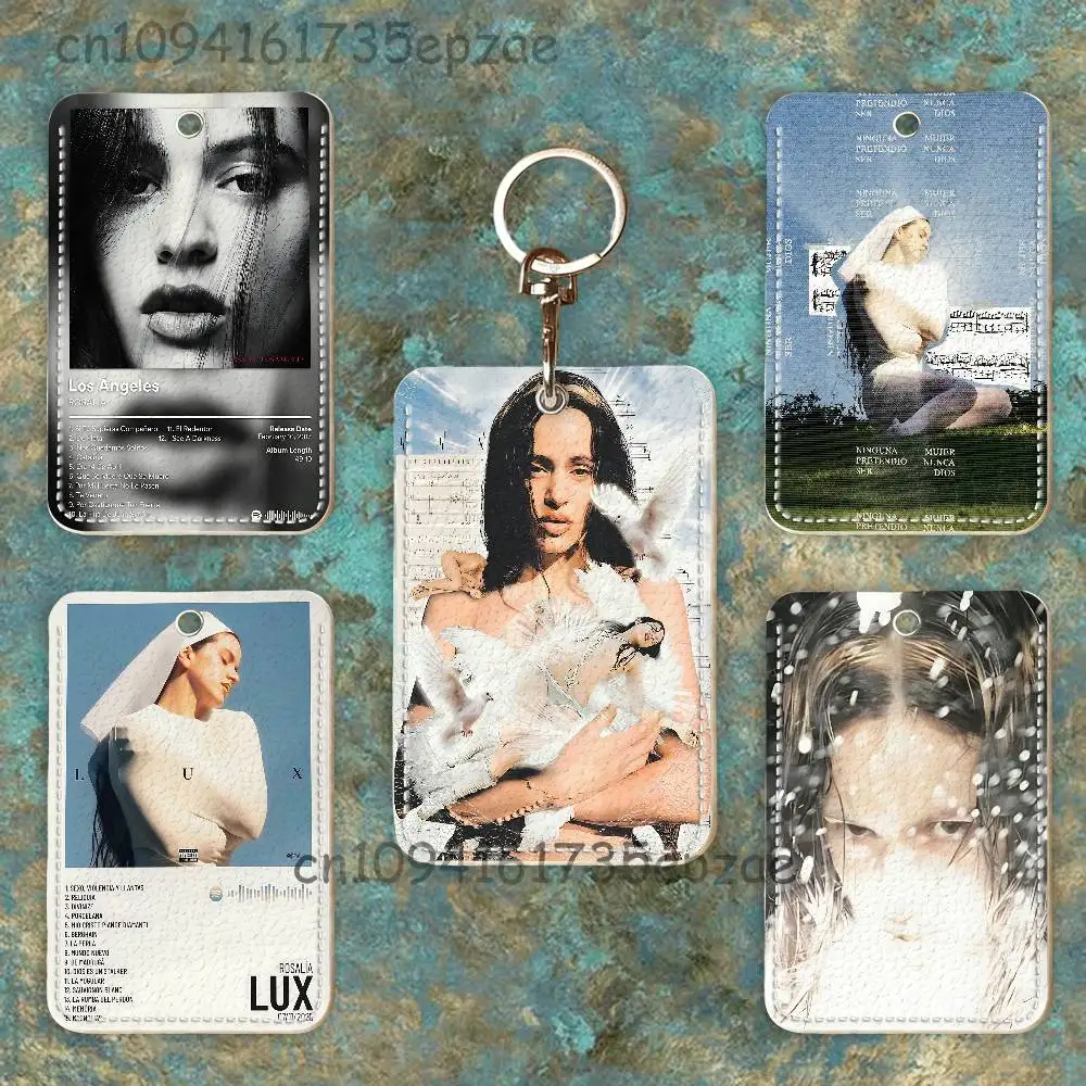 

R-Rosalia Lux Custom Access Card Case Leather Card Holder Keychain Key Ring Transportation Card Case Gifts