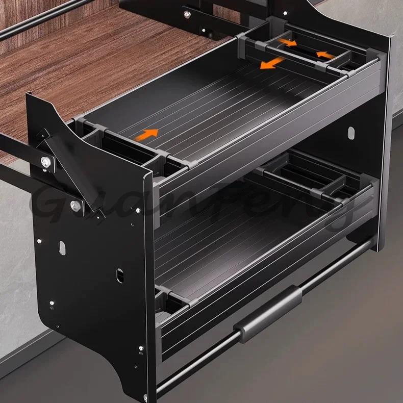 Kitchen Top Cabinet, Hanging Cabinet, Lift Basket, Drop-down Cabinet, Snack Seasoning Storage, Lift Basket