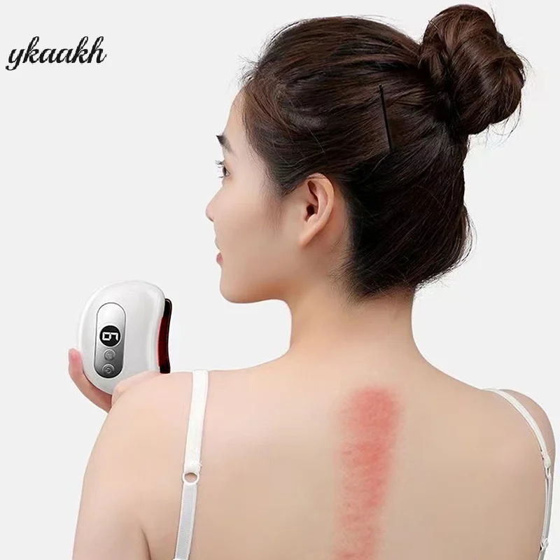 

Электрический массажер для лица и тела GuaSha, горячий черный камень, игла с подогревом, вибрация, сжигатель жира, уменьшение морщин и отечности