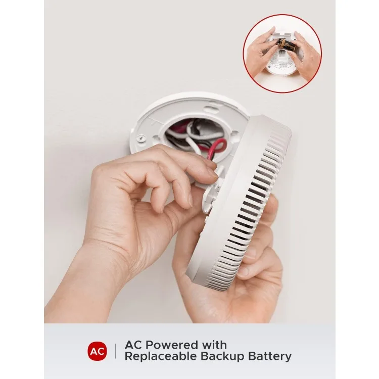 Hardwired Combination Smoke and Carbon Monoxide Detector, Hardwired Interconnected Smoke and CO Detector Alarm with