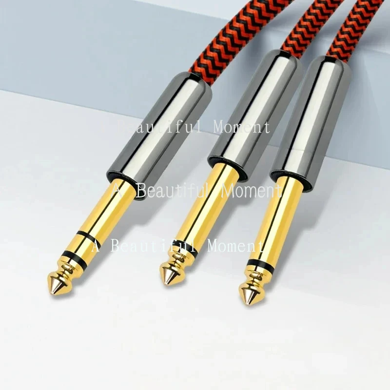 

DD--High Quality Stereo Male 6.35mm to Dual 6.5mm Audio Cable 6.35mm to 2x 6.35mm Male Mono Plug Cable For Amp Mixer Microphone
