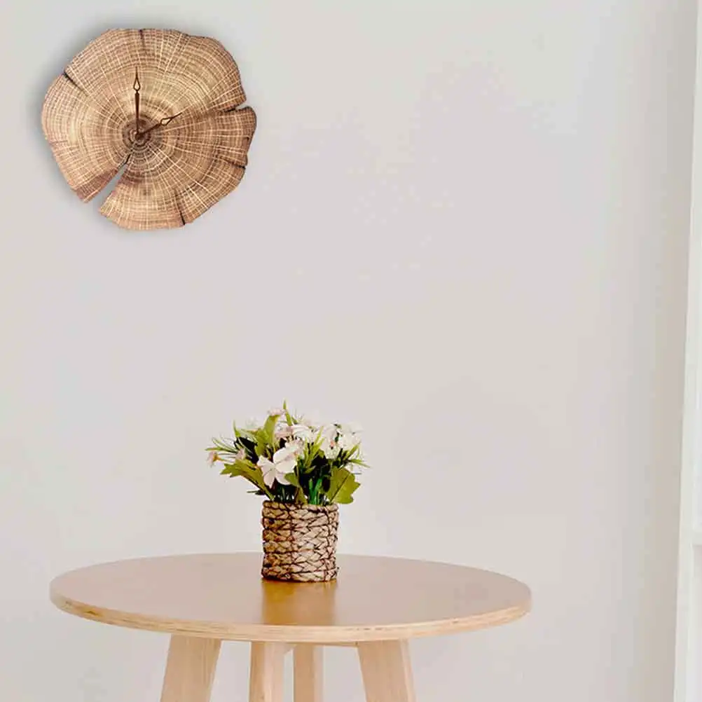 

Retro Wall Silent Wood Annual Ring Clock Creative Chic Art Decorative Hanging Clock For Home Bedroom Living Room Restaurant Bar