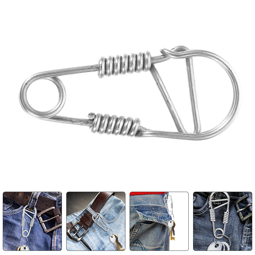 

2pcs Stainless Steel Hook Metal Snap Clasp Carabiner Durable Holder Car Outdoor Metal Key Clips Hooks Safety Keychain Organized