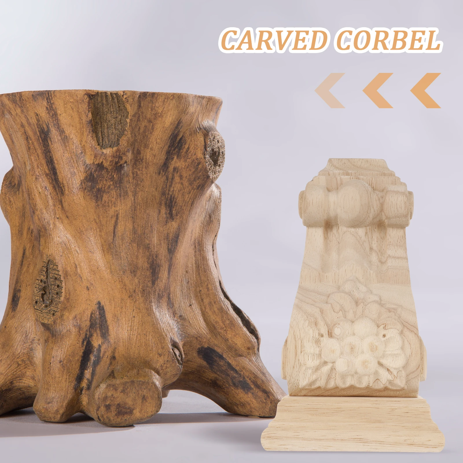 

Wood Carved Stigma Decoration Corbels 10x18x6cm Rustic Wooden Appliques Furniture DIY European Style Carving Decor