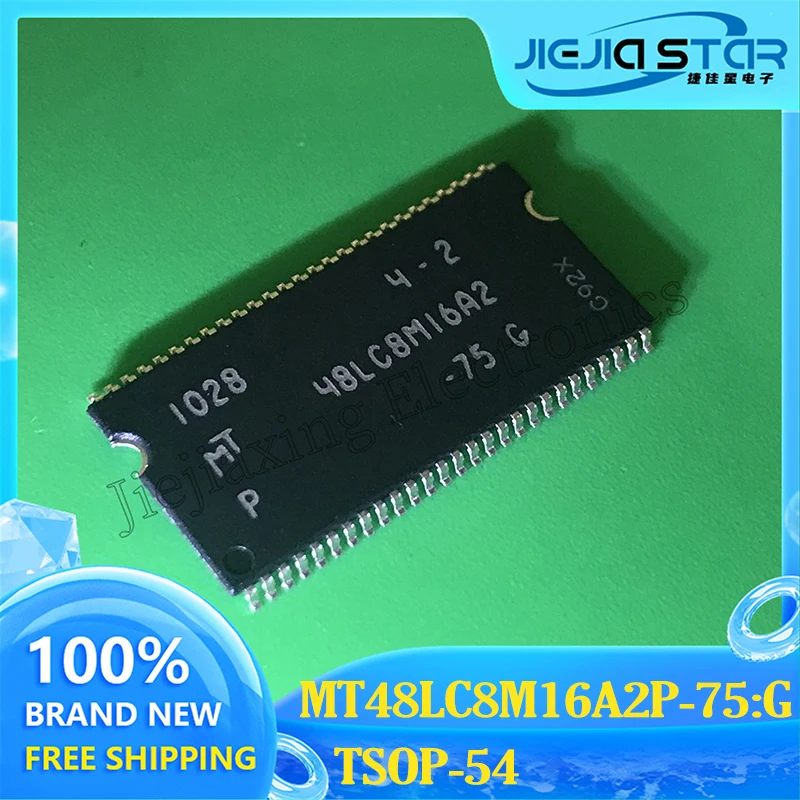 

Memory IC Chip, MT48LC8M16A2P-75:G, 48LC8M16A2, TSOP-54, 100% Brand New and Original, Electronics in Stock