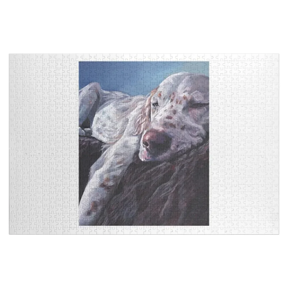 

English Setter T-ShirtEnglish Setter Fine Art Painting Jigsaw Puzzle With Photo Wood Name Puzzle