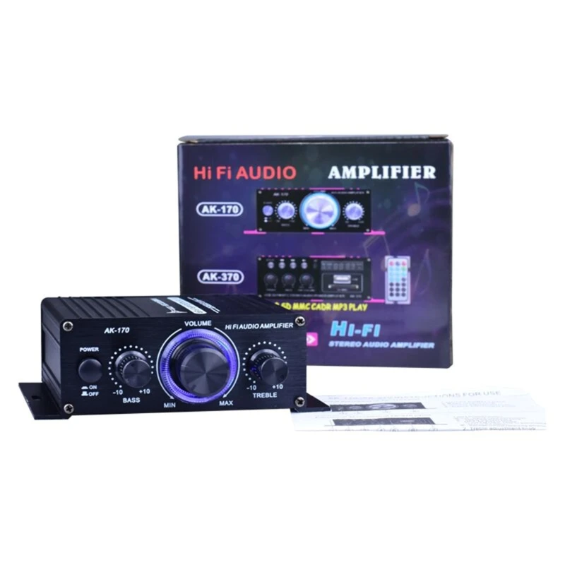 20W+20W Stereo Power Amplifier 2 Channel Home Theater Speaker Receiver Box for Amplified Speakers Sounds System