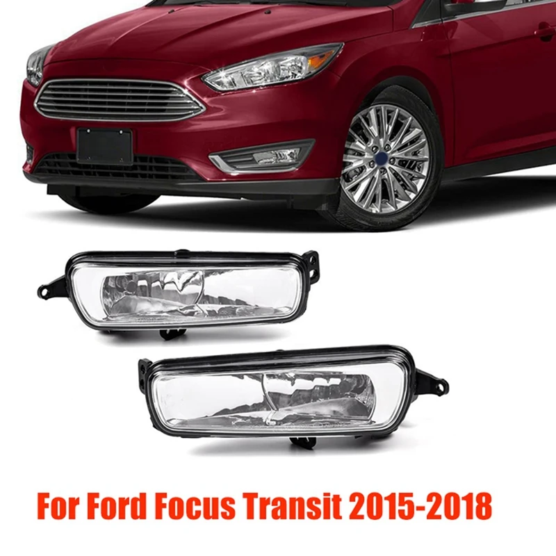 1Pair Front Bumper Fog Light Assembly F1EB-15A255-AB F1EB-15A254AB For Ford Focus Transit 2015-2018 Spot Lamps With Bulb