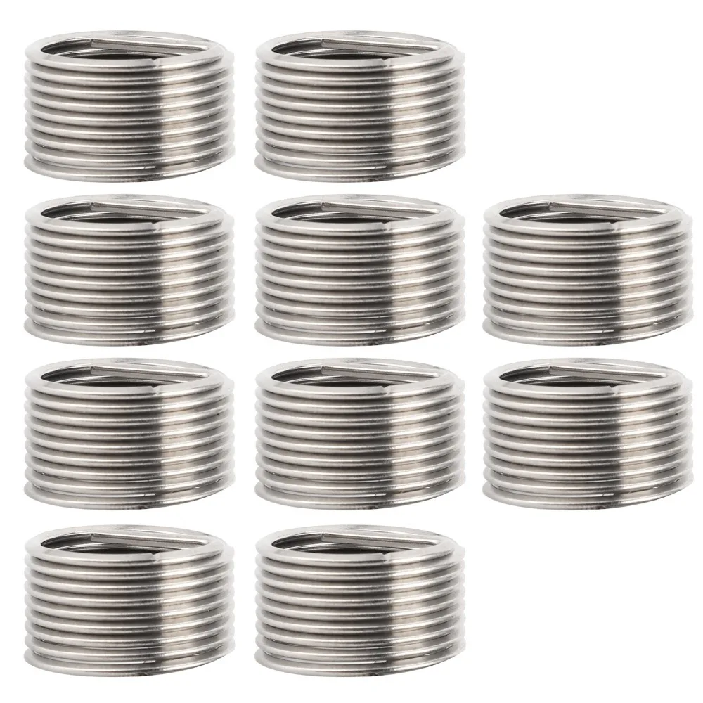 10pcs Durable Thread Repair Insert Kit Precision Sturdy Coiled Threaded Insert Male Female Reducing Nut Metric Thread Repair