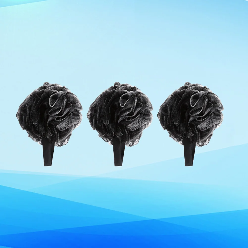 

3Pcs Bath Ball Bamboo Charcoal Fiber Soft Comfortable Mesh Shower Puff Bubble Maker Pe Bath Sponge Bathroom Accessories