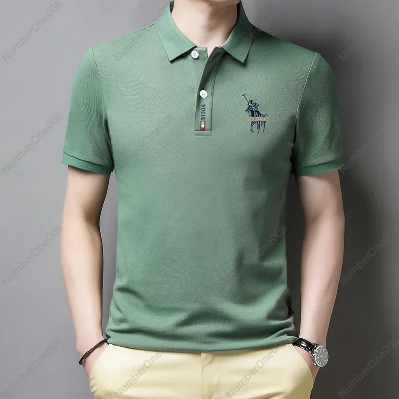 Summer New Short-sleeved T-shirt Men's Polo Shirt Fashion Lapel Embroidered Trendy Business Half-sleeved Top