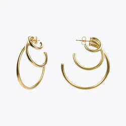 ENFASHION Multi-layer C Shape Drop Earrings For Women Gold Color Statement Big Dangle Earings Fashion Jewelry Pendientes E191115