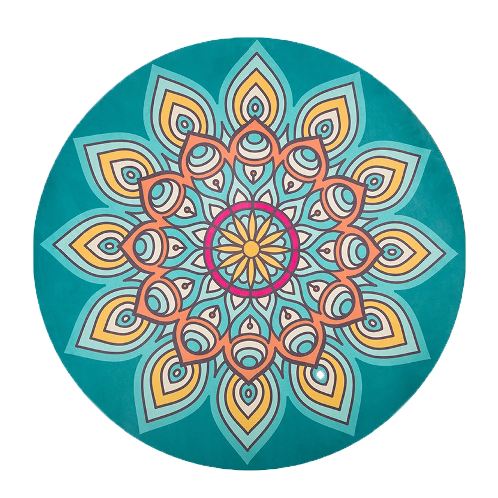 Digital Printing Meditation Mat Natural Rubber Large Mats Round Suede Yoga Mat