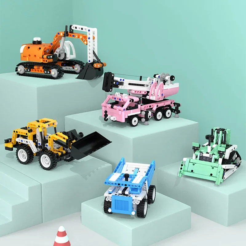 

Mini Engineering Vehicle Building Block Model 3D Excavator Toy DIY Truck Assembly Toy STEAM Educational Assembly Kit Kid Gift