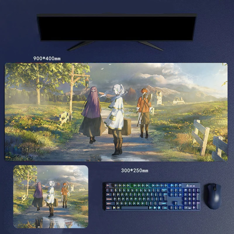 Jiansu 30/60/70/80CM Japanese Anime Character Back Shadow Mice Keyboards Frieren Himmel Fern Computer Peripherals Upgrade Desk