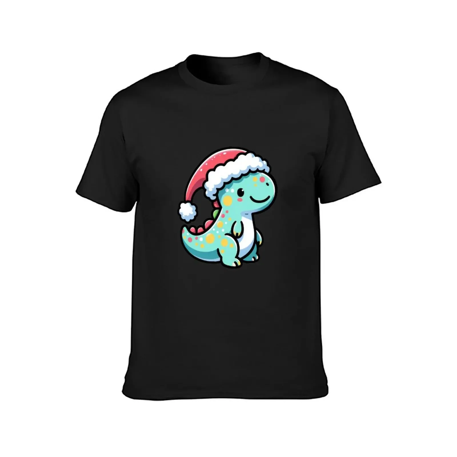 Stegaysaurus Holiday Cheer: Santa Hat Dino Sticker T-Shirt graphic tee shirt rapper graphic tees T-shirts for men cotton