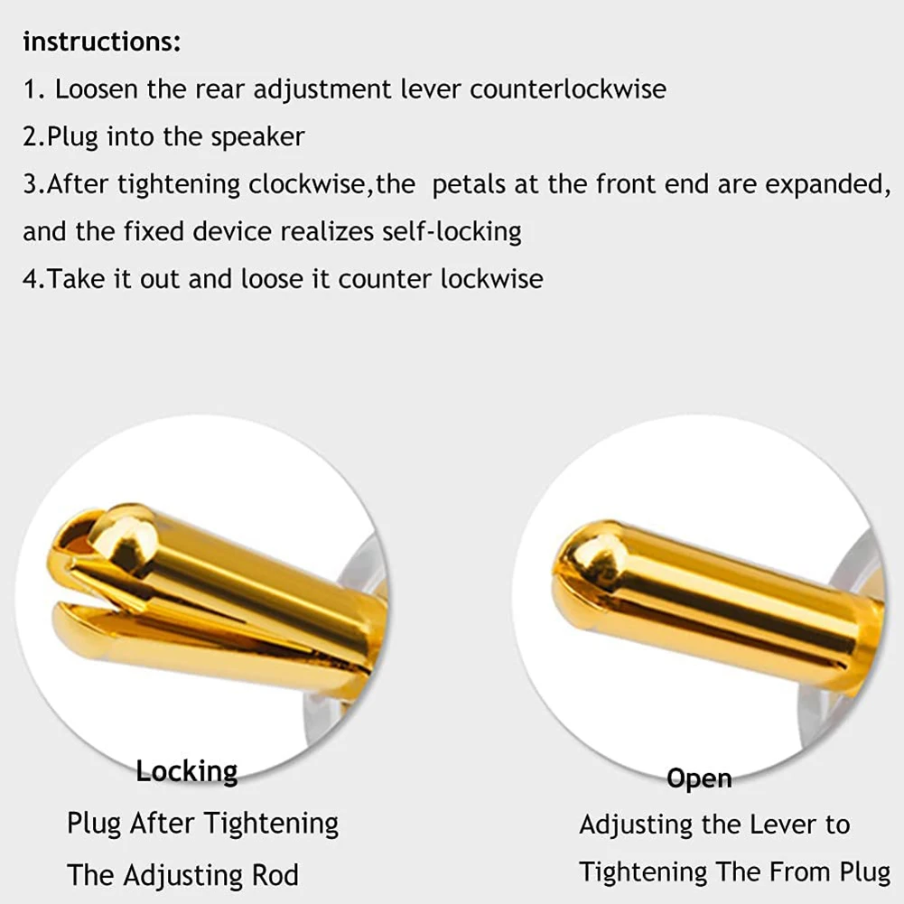 N89R 4 шт. штекеры типа «банан» под углом 45 градусов разъемы типа «банан» винтовые фиксирующие разъемы для AV-ресивера, усилителя, динамика золотого цвета