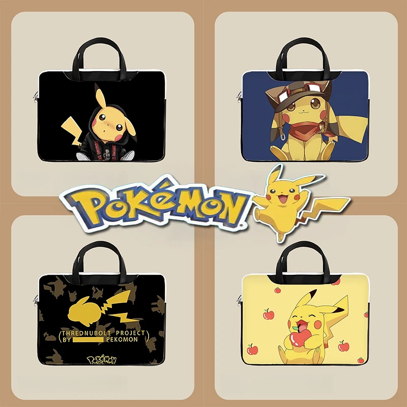 Pokemon Cartoon Laptop Bag Pikachu Fashion Trend Laptop Sleeve for 13 14 15 15.6 16 17 Inch Macbook Air Pro HP Huawei Asus Dell