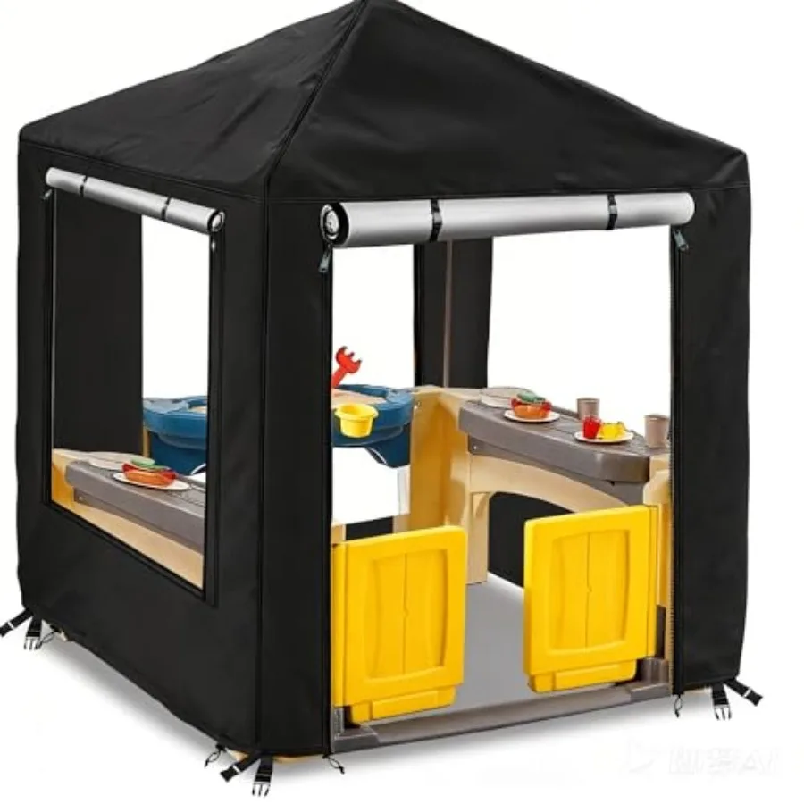 

Outdoor Playhouse Cover600D Heavy Duty Waterproof Play House Covers Waterproof UV Resistant Side Zipper and Drawstring Suitable