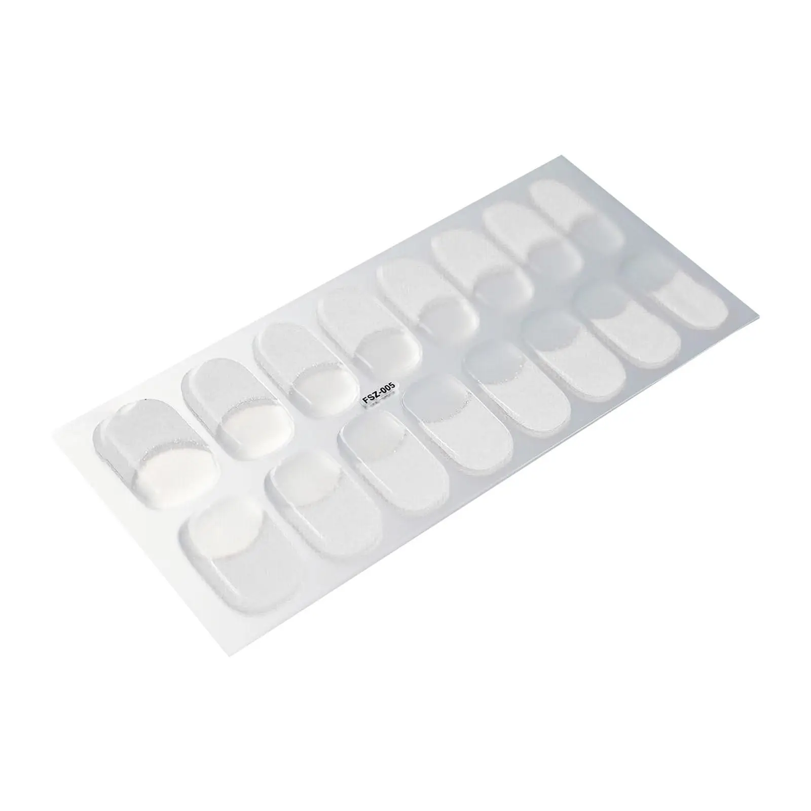 4 x halbgehärtete Gel-Nagelstreifen, volle Nagelfolien, Aufkleber, glänzend, hellere Salon-Nagelgel-Nagellackstreifen