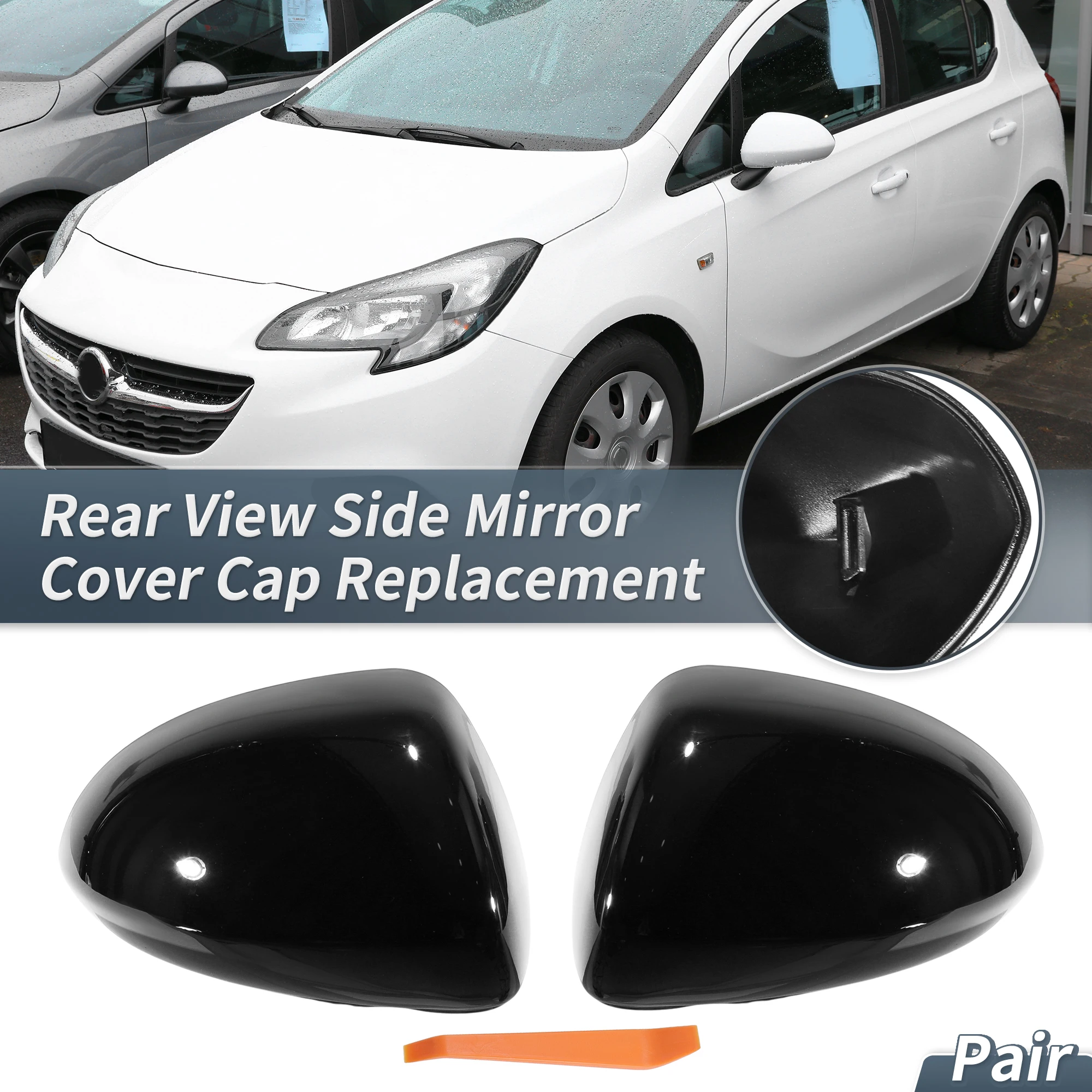 

UXCELL Замена крышки зеркала двери глянцевый черный для Opel Corsa D Corsa E 06-19