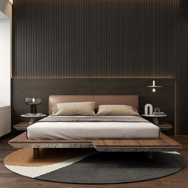 Container Room Deluxe Modern Bedroom Quad Bedroom Wooden Tatami Bed Frame King Bed