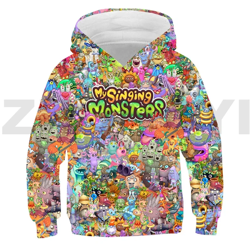 3D Cartoon Printing My Singing Monsters Hoodie Boys Hip Hop Streetwear Trend Tracksuit Girls Anime Loose Pullovers Long Sleeve