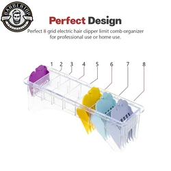8/10 Grid Limit Comb Storage Box Barbershop Electric Hair Clipper Rack Holder Organizer Case Barber Salon  Styling Tool