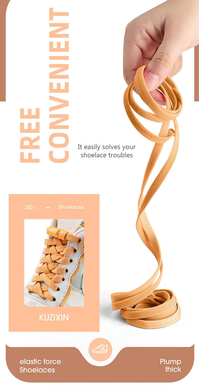 Magnetic Locking Shoelaces Without Ties Sneakers Elastic Laces Children Adults Flat No Tie Shoe Laces Shoe Accessories