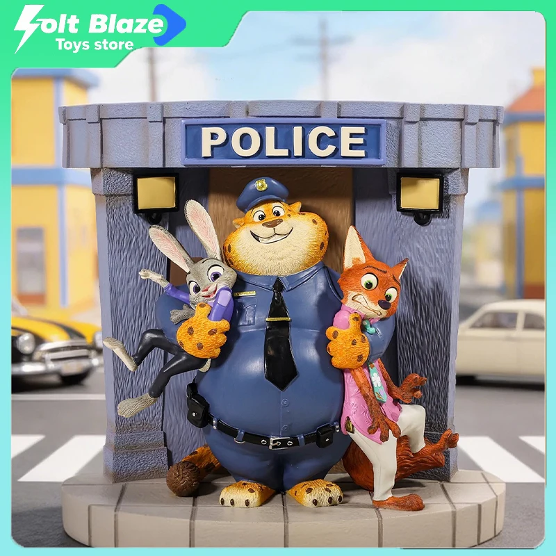 Figura de Anime de Enesco Disney Zootopia de 20 cm, Oficial Clawhauser, Judy y Nick, Adorno de Habitación de Dibujos Animados, Juguete Coleccionable para Regalo de Cumpleaños