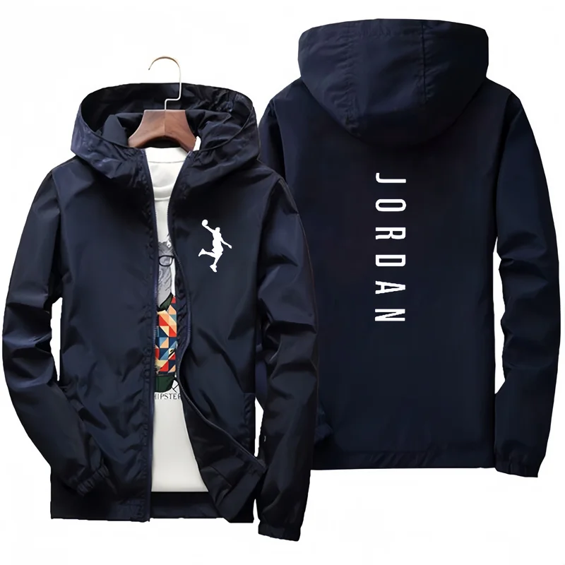 2024 New Spring and Autumn Men's Jackets Hooded Sportswear Casual Windproof Zipper Fishing Coat Fashion