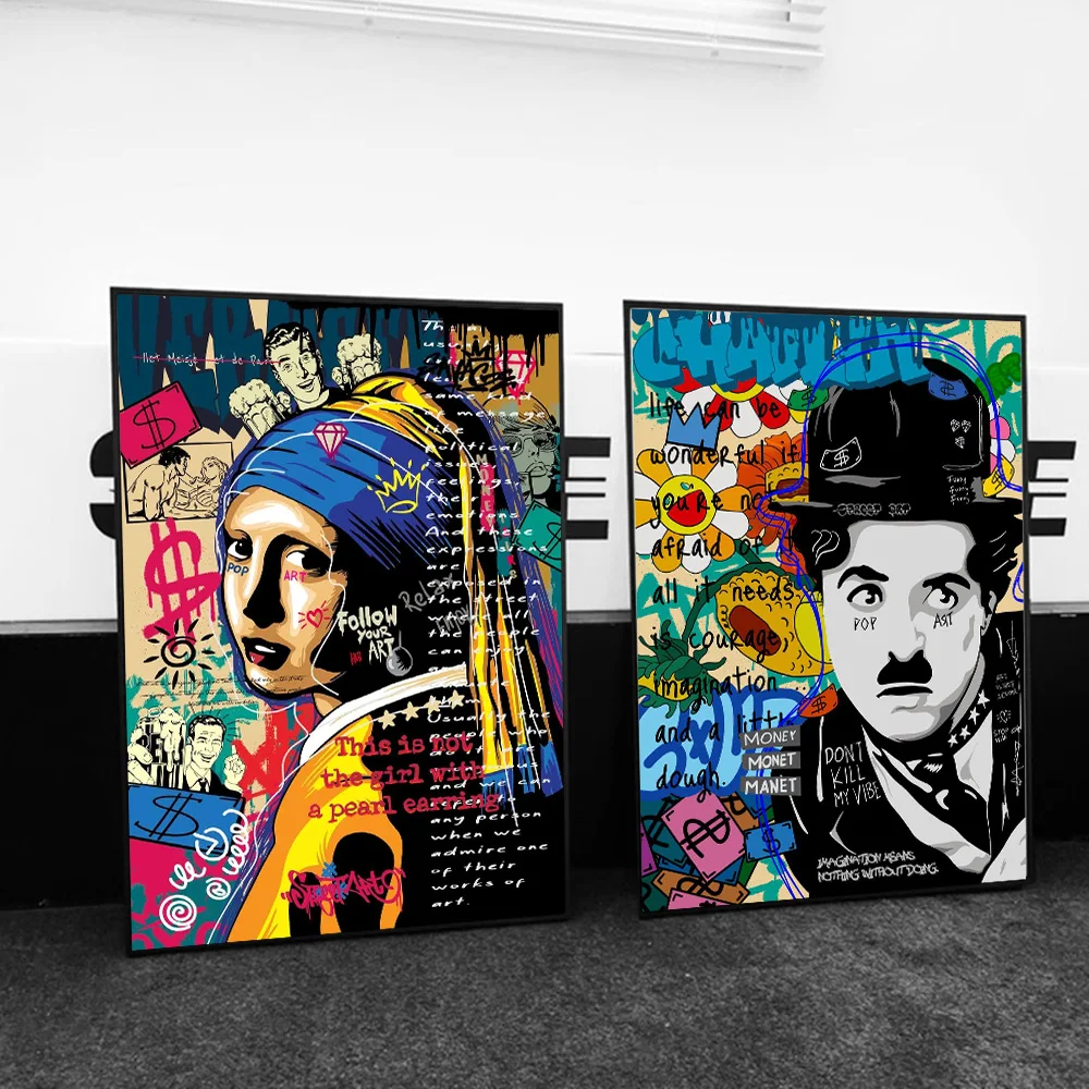 Graffiti Pop Canvas Painting Street Wall Art Abstract Fun Posters And Prints Profesor Fighter King Of The World Home Decor Mural - Image 4