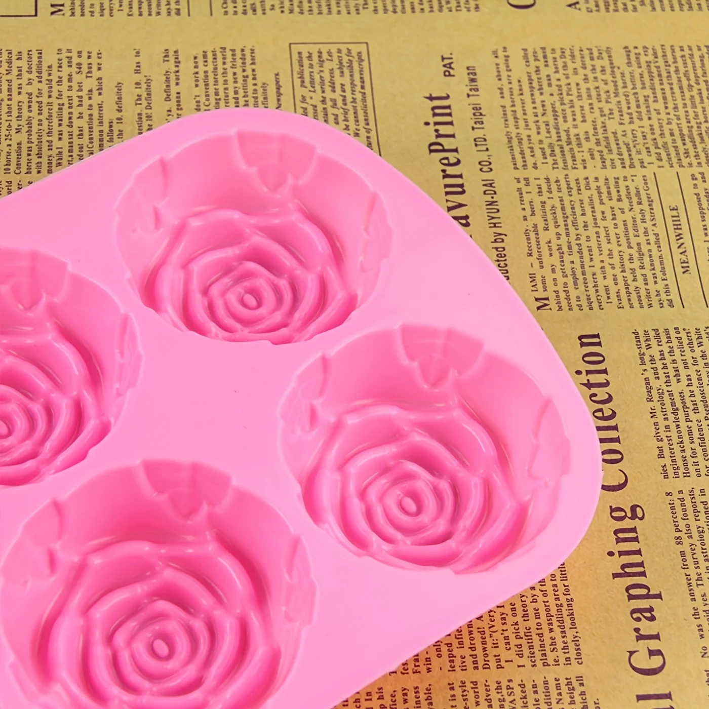 1pc Rose Shape Ice Cube Tray, Chocolate Soap Make Mold, Silicone Ice Cube Mold