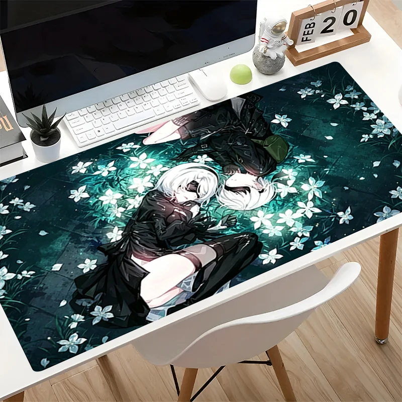 Mouse Pad N-nier Automata 2b Gamer Keyboard Mousepad Anime Extended Desk Mat Large Gaming Anti-fray Pad Office Laptop Mouse Mat