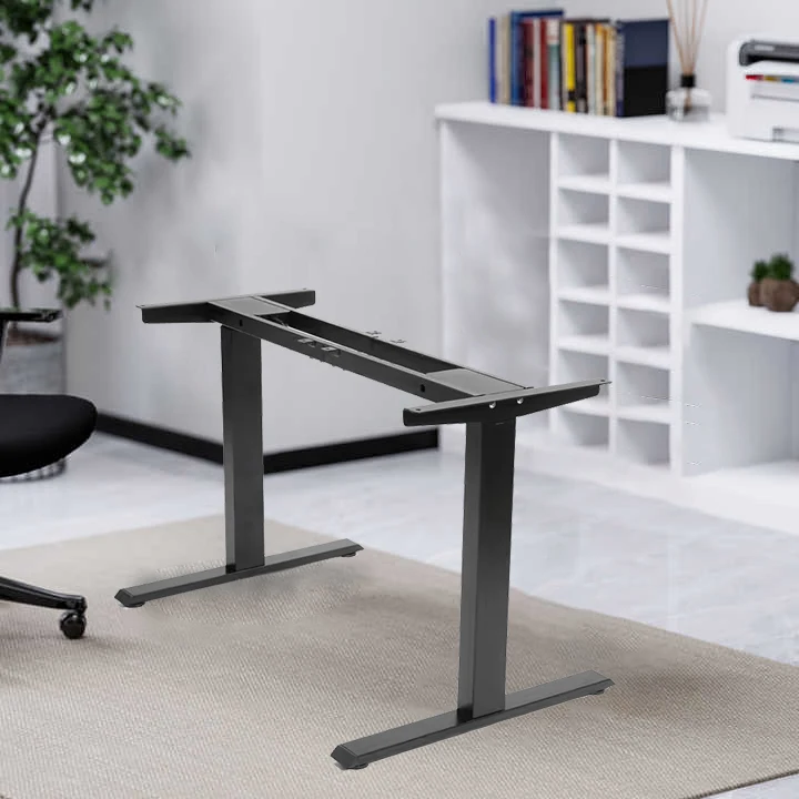 

Home Office Fixed Width Type Dual Motor Automatic Lifting Table Metal Frame 2 Legs Height Adjustable Sit Stand Office Desk Frame