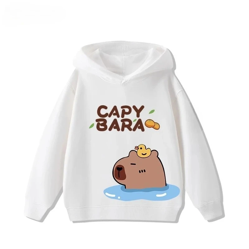 

Capybara Disney Cartoon Boy Girl Pullover Hoodie Street Casual Sports Children Long Sleeve Fleece Fall Winter Warm Sweatshirt
