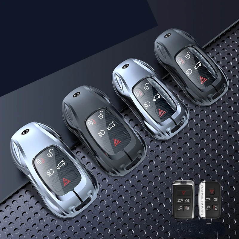 For Jaguar XE XF F-PACE F-TYPE Zinc Alloy Silver/Black Car Key Protection Shell Cartoon Smart Remote Key Cover Car Accessories