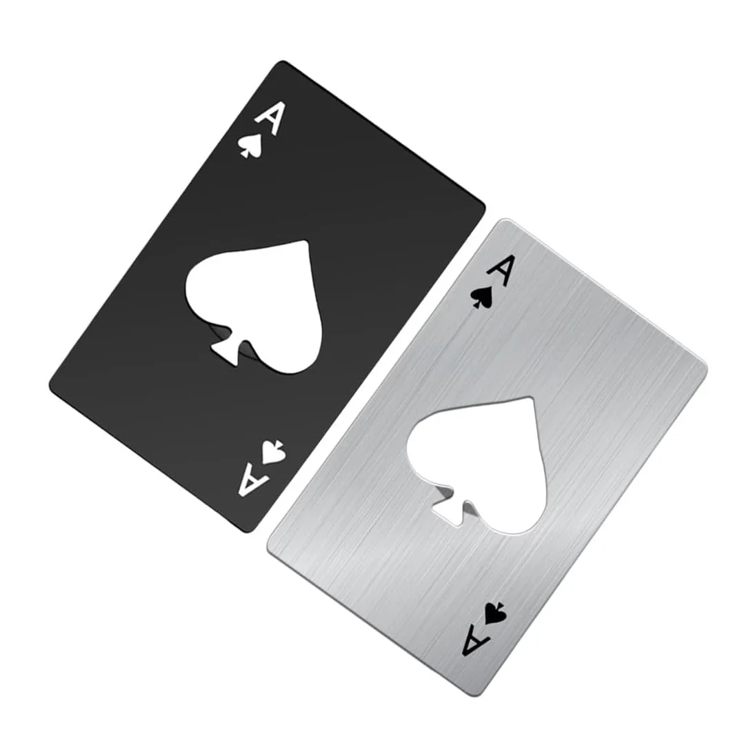 1PC Beer Bottle Picker Opener Poker Creative Pocket Metal Multifunction Credit Card Bottle Opener Black Peach A Stainless Steel