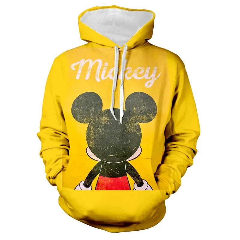 MINISO Boys Girls Hoodies Mickey Mouse Men's Hoodies New 3D Printed Pullovers Oversized Men's Hoodies Fashion Men's Clothing