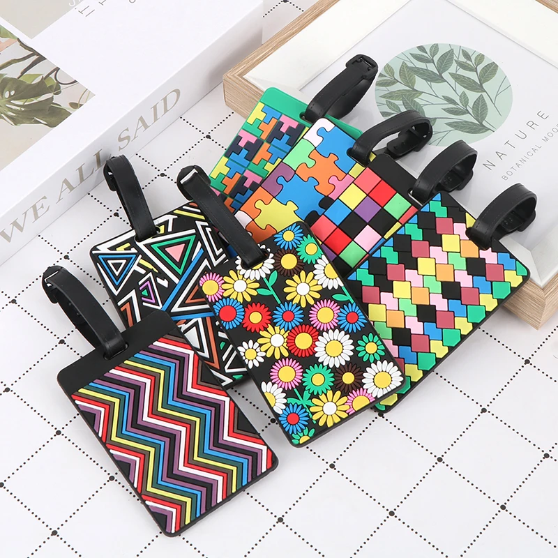 New Suitcase Color Pattern Luggage Tags Design ID Tag Luggage Label Address Holder Identifier Label Travel Accessories