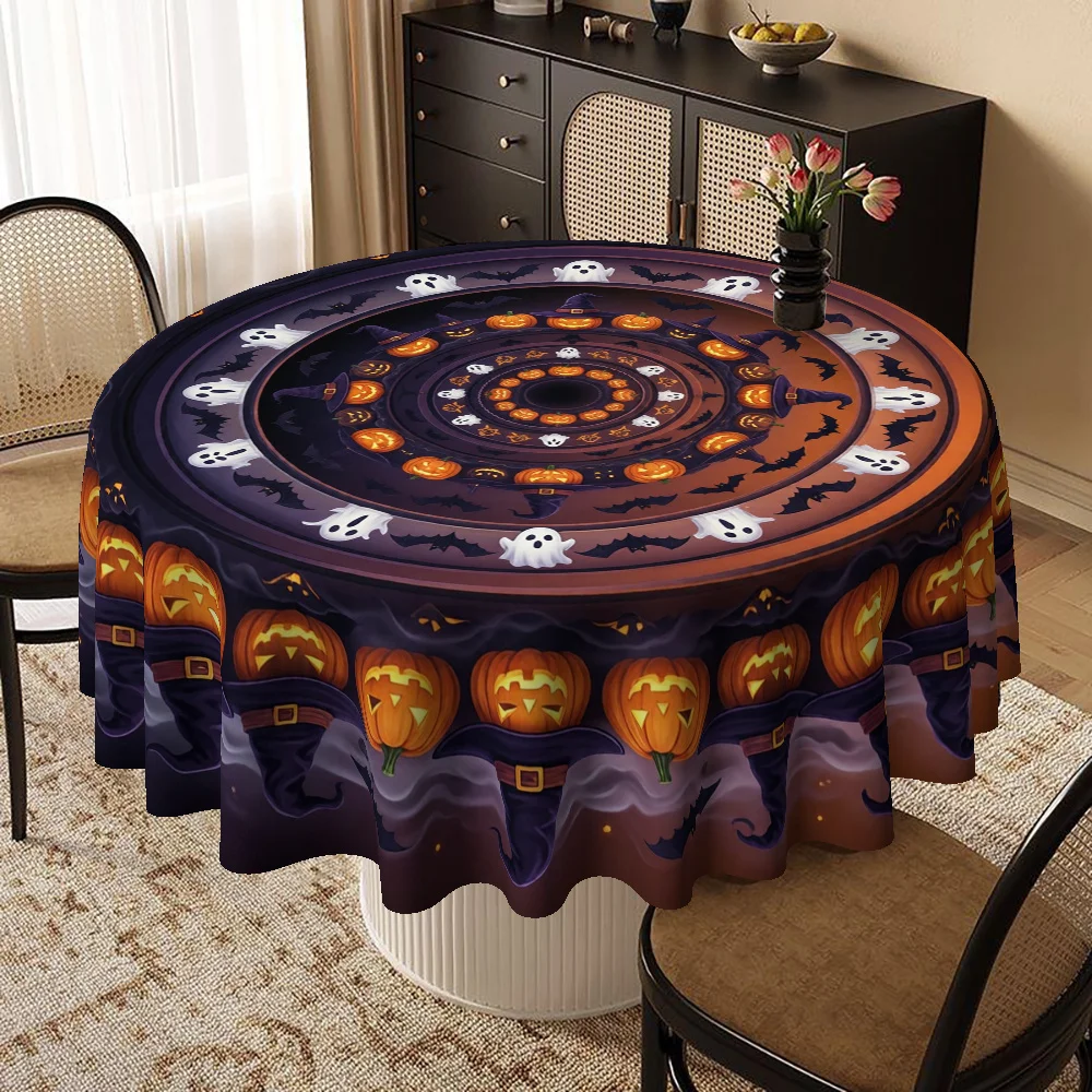 One tablecloth, Halloween-themed scary table decoration, kitchen/dining room printed tablecloth, suitable for parties