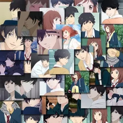 Anime impermeável adesivo para crianças, Blue Spring Ride, material de papelaria estudante, Mabuchi Kou, 63 pcs