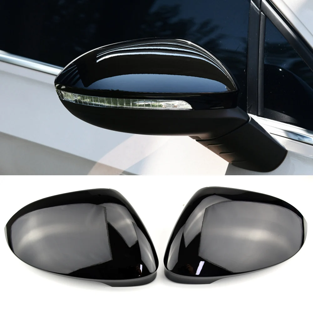 Car Rearview Mirror Covers Caps For Volkswagen VW Golf 8 VIII MK8 2021 ABS Bright black/Carbon Look Side Mirror Covers Caps Case