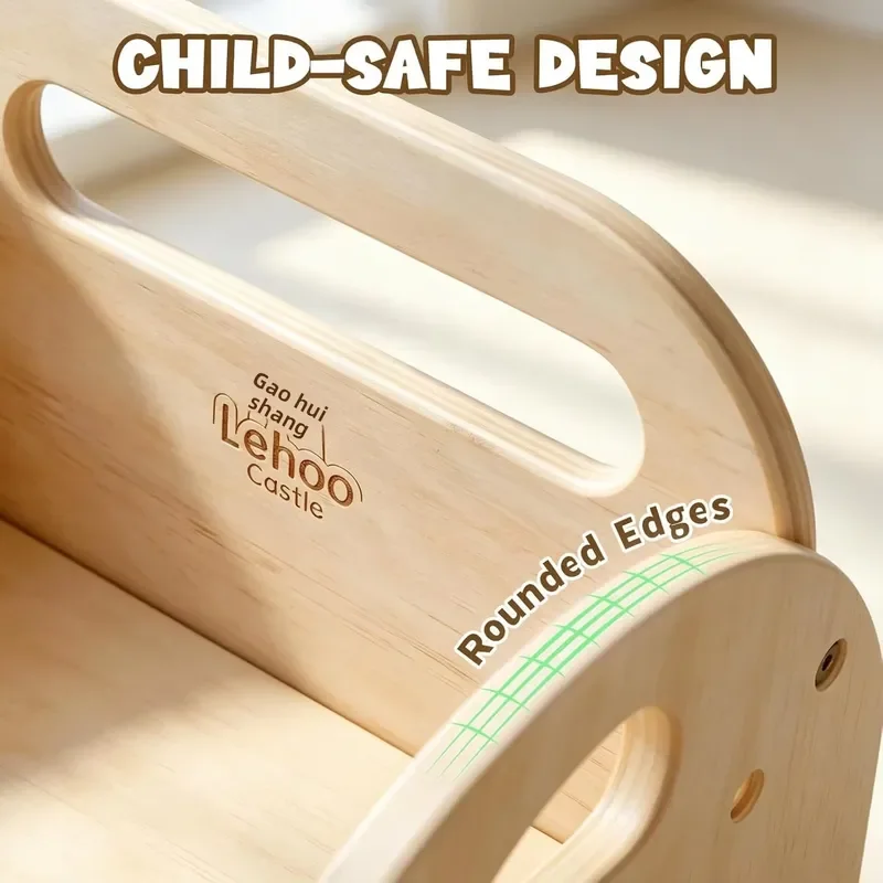 Modern Montessori Wooden Table and Chair Set Adjustable Height Baby Feeding Seat for Toddlers 1-3 Years Old Milk Stopper view 5