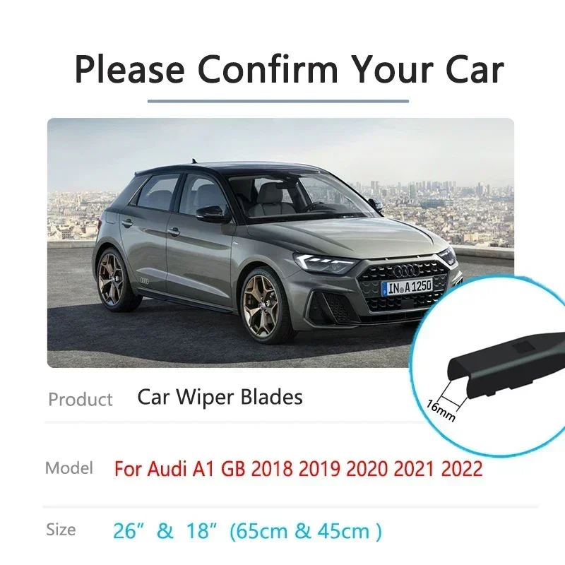 For Audi A1 GB 2018 2019 2020 2021 2022 Sportback Front Rear Wiper Blades Kit Back Window Windshield Windscreen Car Accessories