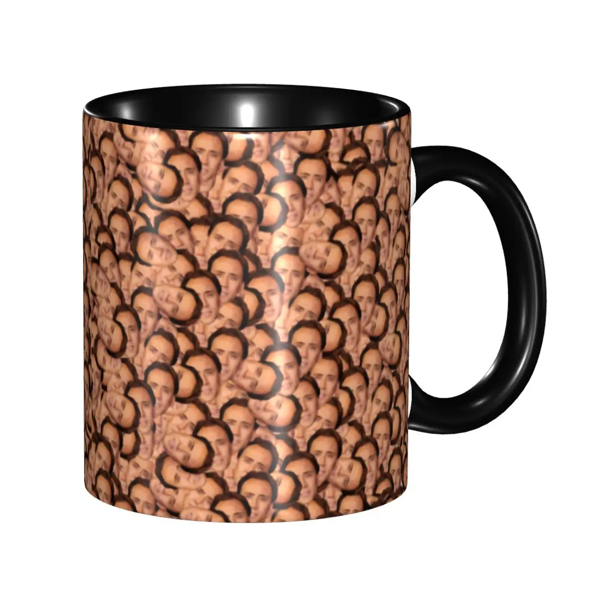 DIY Nicolas Cage Texture Ceramic Mug Customized Coffee Cups Creative Present