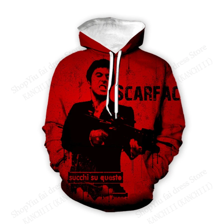Movie Scarface 3d Print Hoodies Men Women Fashion Oversized Vintage Hoodie Sweatshirt Tony Montana Coat Mens Clothing Moletom