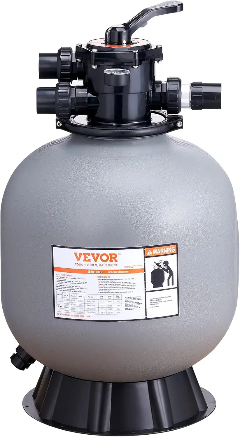 

Sand Filter,22-inch, Up to 55 GPM Flow Rate, Above Inground Swimming Pool Sand Filter System with 7-Way Multi-Port Valve, Filter